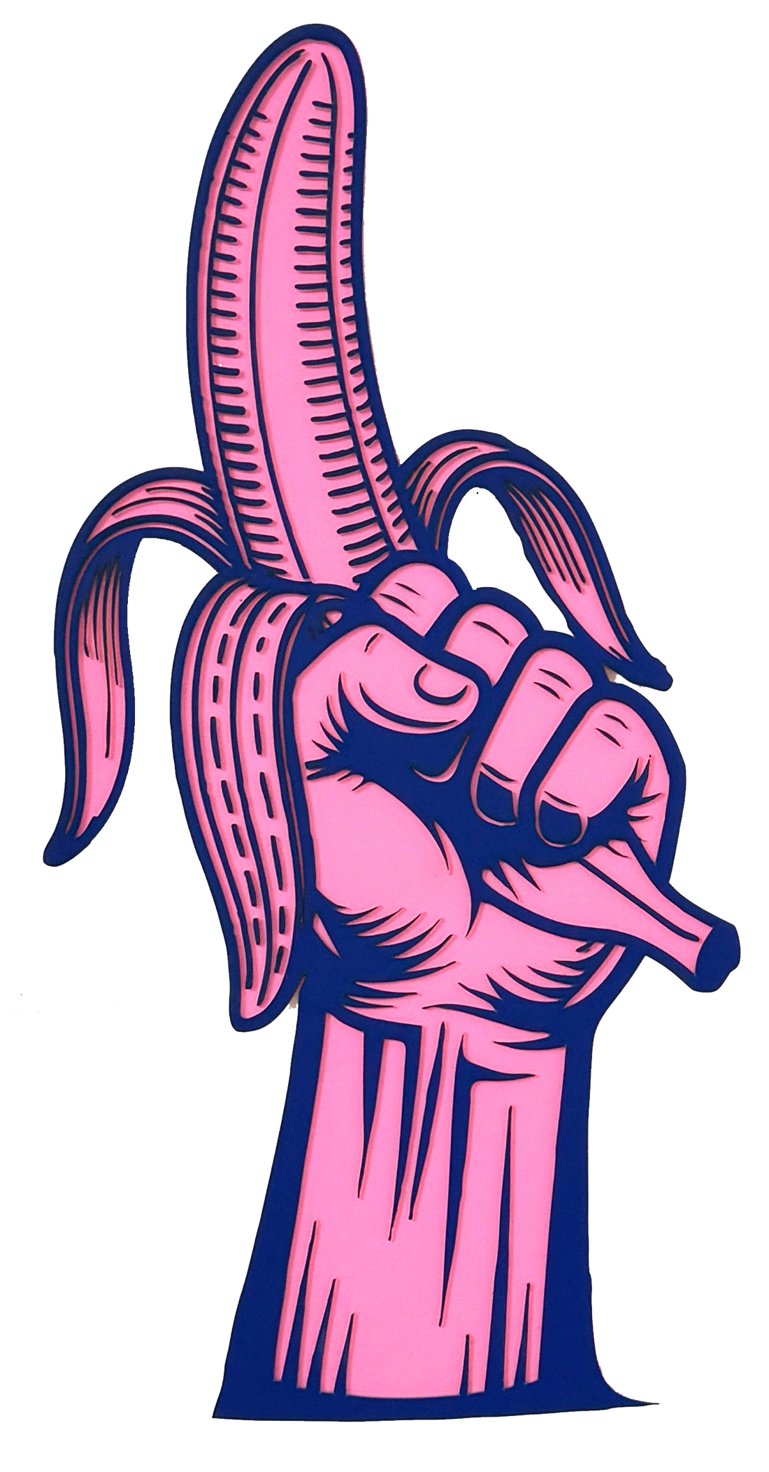 Viva la revolución-Banane rosa-blau