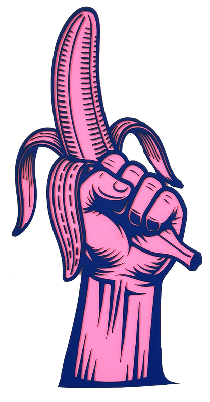 Viva la revolución-Banane rosa-blau